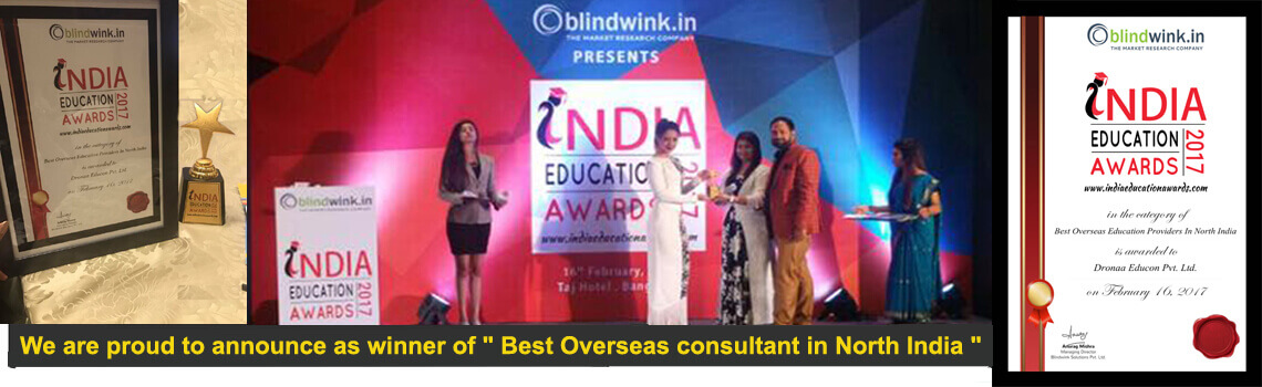 Dronaa has been awarded the best consultancy in north india for study abroad